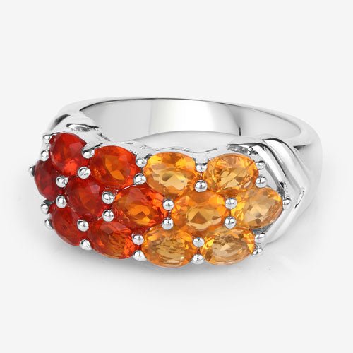 1.56 Carat Genuine Fire Opal .925 Sterling Silver Ring - Rings - Custom Crafting Alliance, LLC
