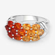 1.56 Carat Genuine Fire Opal .925 Sterling Silver Ring - Rings - Custom Crafting Alliance, LLC