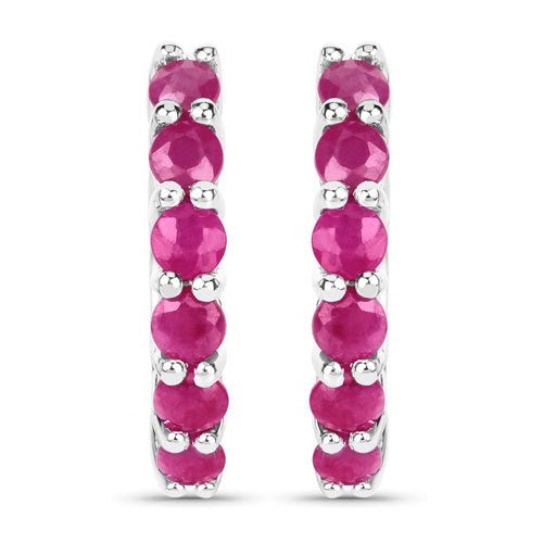 1.56 Carat Genuine Ruby .925 Sterling Silver Earrings - Earrings - Custom Crafting Alliance, LLC