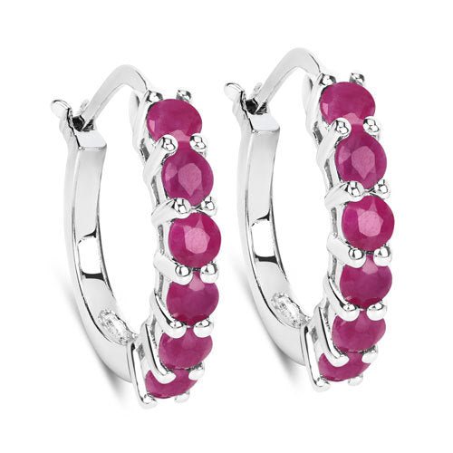 1.56 Carat Genuine Ruby .925 Sterling Silver Earrings - Earrings - Custom Crafting Alliance, LLC