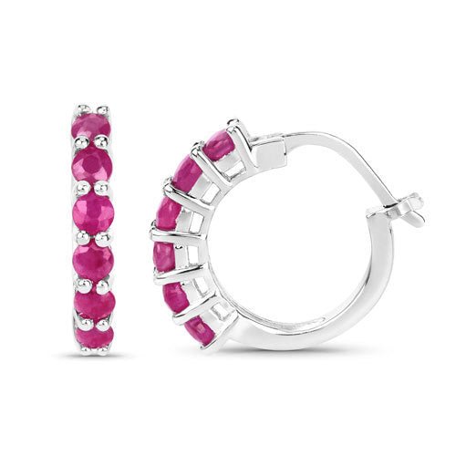 1.56 Carat Genuine Ruby .925 Sterling Silver Earrings - Earrings - Custom Crafting Alliance, LLC