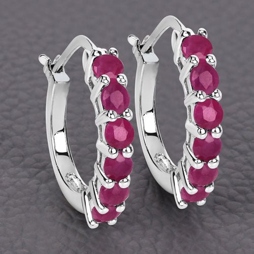 1.56 Carat Genuine Ruby .925 Sterling Silver Earrings - Earrings - Custom Crafting Alliance, LLC