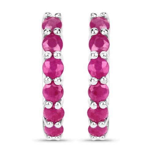 1.56 Carat Genuine Ruby .925 Sterling Silver Earrings - Earrings - Custom Crafting Alliance, LLC