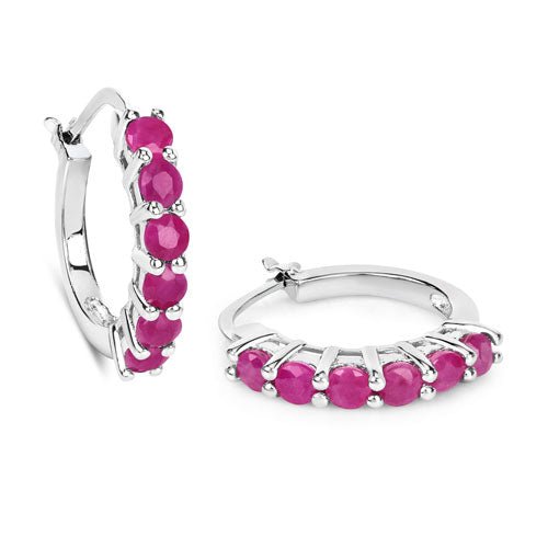 1.56 Carat Genuine Ruby .925 Sterling Silver Earrings - Earrings - Custom Crafting Alliance, LLC