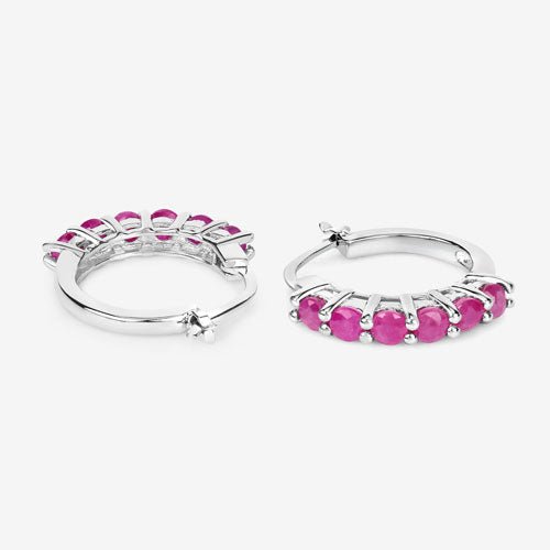 1.56 Carat Genuine Ruby .925 Sterling Silver Earrings - Earrings - Custom Crafting Alliance, LLC