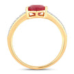1.56 Carat Genuine Ruby and White Diamond 14K Yellow Gold Ring - Rings - Custom Crafting Alliance, LLC