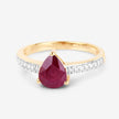 1.56 Carat Genuine Ruby and White Diamond 14K Yellow Gold Ring - Rings - Custom Crafting Alliance, LLC