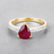 1.56 Carat Genuine Ruby and White Diamond 14K Yellow Gold Ring - Rings - Custom Crafting Alliance, LLC