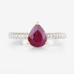 1.56 Carat Genuine Ruby and White Diamond 14K Yellow Gold Ring - Rings - Custom Crafting Alliance, LLC