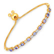 1.56 Carat Genuine Tanzanite and White Diamond .925 Sterling Silver Bracelet - Bracelets - Custom Crafting Alliance, LLC