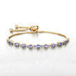 1.56 Carat Genuine Tanzanite and White Diamond .925 Sterling Silver Bracelet - Bracelets - Custom Crafting Alliance, LLC