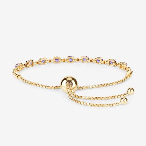 1.56 Carat Genuine Tanzanite and White Diamond .925 Sterling Silver Bracelet - Bracelets - Custom Crafting Alliance, LLC