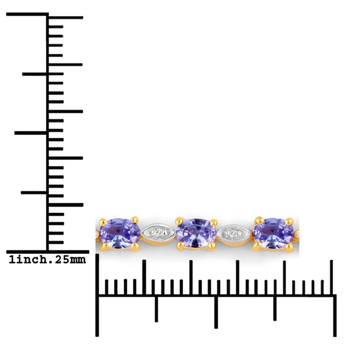 1.56 Carat Genuine Tanzanite and White Diamond .925 Sterling Silver Bracelet - Bracelets - Custom Crafting Alliance, LLC