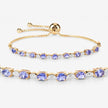 1.56 Carat Genuine Tanzanite and White Diamond .925 Sterling Silver Bracelet - Bracelets - Custom Crafting Alliance, LLC