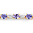 1.56 Carat Genuine Tanzanite and White Diamond .925 Sterling Silver Bracelet - Bracelets - Custom Crafting Alliance, LLC