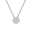 14K White Gold 1/4 Cttw Shared Prong Set Round-Ct Diamond 7 Stone Floral Cluster 18