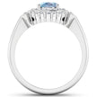 1.57 Carat Genuine Aquamarine and White Diamond 14K White Gold Ring - Rings - Custom Crafting Alliance, LLC
