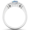 1.57 Carat Genuine Aquamarine and White Diamond 14K White Gold Ring - Rings - Custom Crafting Alliance, LLC