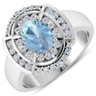 1.57 Carat Genuine Aquamarine and White Diamond 14K White Gold Ring - Rings - Custom Crafting Alliance, LLC