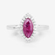 1.57 Carat Genuine Ruby and White Diamond 14K White Gold Ring - Rings - Custom Crafting Alliance, LLC