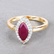 1.57 Carat Genuine Ruby and White Diamond 14K Yellow Gold Ring - Rings - Custom Crafting Alliance, LLC