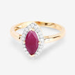 1.57 Carat Genuine Ruby and White Diamond 14K Yellow Gold Ring - Rings - Custom Crafting Alliance, LLC