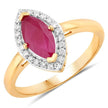 1.57 Carat Genuine Ruby and White Diamond 14K Yellow Gold Ring - Rings - Custom Crafting Alliance, LLC