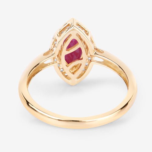1.57 Carat Genuine Ruby and White Diamond 14K Yellow Gold Ring - Rings - Custom Crafting Alliance, LLC