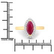 1.57 Carat Genuine Ruby and White Diamond 14K Yellow Gold Ring - Rings - Custom Crafting Alliance, LLC