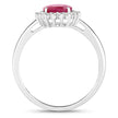 1.58 Carat Genuine Ruby and White Diamond 10K White Gold Ring - Rings - Custom Crafting Alliance, LLC