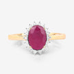 1.58 Carat Genuine Ruby and White Diamond 10K Yellow Gold Ring - Rings - Custom Crafting Alliance, LLC