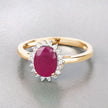 1.58 Carat Genuine Ruby and White Diamond 10K Yellow Gold Ring - Rings - Custom Crafting Alliance, LLC