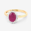 1.58 Carat Genuine Ruby and White Diamond 10K Yellow Gold Ring - Rings - Custom Crafting Alliance, LLC