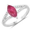 1.58 Carat Genuine Ruby and White Diamond 14K White Gold Ring - Rings - Custom Crafting Alliance, LLC