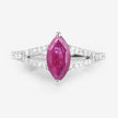1.58 Carat Genuine Ruby and White Diamond 14K White Gold Ring - Rings - Custom Crafting Alliance, LLC