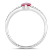 1.58 Carat Genuine Ruby and White Diamond 14K White Gold Ring - Rings - Custom Crafting Alliance, LLC