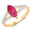 1.58 Carat Genuine Ruby and White Diamond 14K Yellow Gold Ring - Rings - Custom Crafting Alliance, LLC