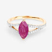1.58 Carat Genuine Ruby and White Diamond 14K Yellow Gold Ring - Rings - Custom Crafting Alliance, LLC
