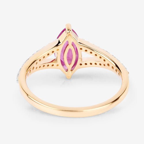 1.58 Carat Genuine Ruby and White Diamond 14K Yellow Gold Ring - Rings - Custom Crafting Alliance, LLC