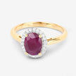 1.59 Carat Genuine Ruby and White Diamond 10K Yellow Gold Ring - Rings - Custom Crafting Alliance, LLC