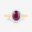 1.59 Carat Genuine Ruby and White Diamond 10K Yellow Gold Ring - Rings - Custom Crafting Alliance, LLC
