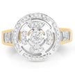 14K Yellow Gold Plated 0.21 Carat Genuine White Diamond .925 Sterling Silver Ring