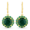 8.54 Carat Dyed Emerald and Emerald .925 Sterling Silver Earrings