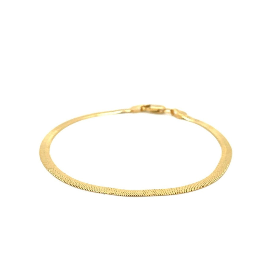 1.5mm 14k Yellow Gold Super Flex Herringbone Anklet - Accessories - Custom Crafting Alliance, LLC