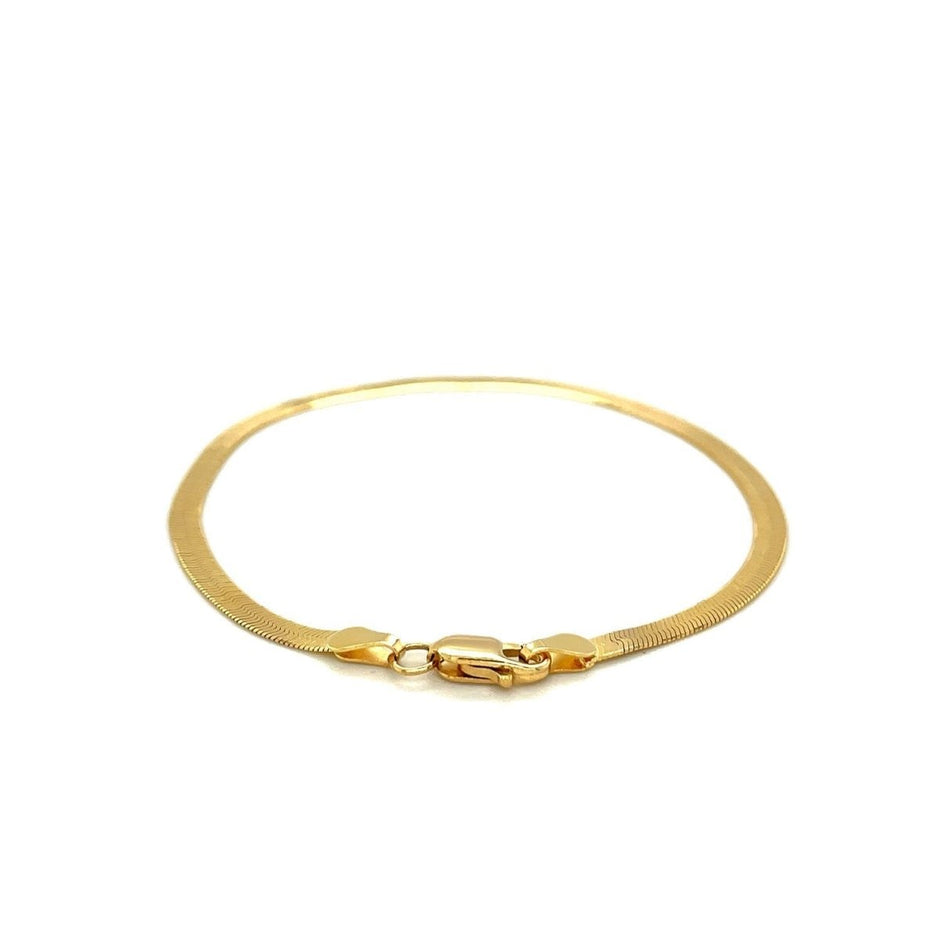 1.5mm 14k Yellow Gold Super Flex Herringbone Anklet - Accessories - Custom Crafting Alliance, LLC