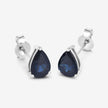 1.60 Carat Genuine Blue Sapphire 10K White Gold Earrings - Earrings - Custom Crafting Alliance, LLC
