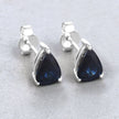1.60 Carat Genuine Blue Sapphire 10K White Gold Earrings - Earrings - Custom Crafting Alliance, LLC