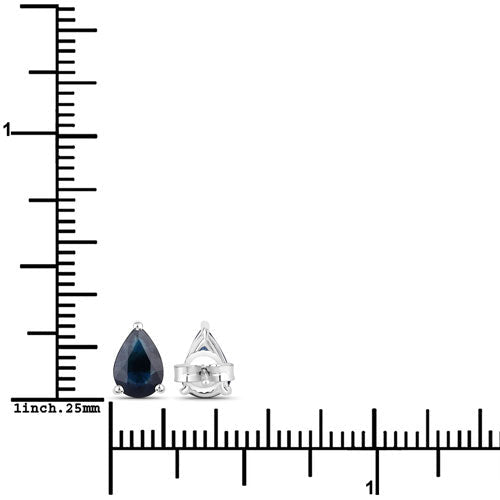 1.60 Carat Genuine Blue Sapphire 10K White Gold Earrings - Earrings - Custom Crafting Alliance, LLC