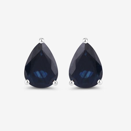 1.60 Carat Genuine Blue Sapphire 10K White Gold Earrings - Earrings - Custom Crafting Alliance, LLC