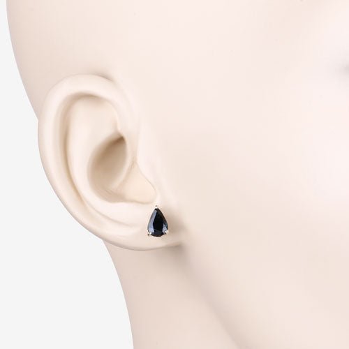 1.60 Carat Genuine Blue Sapphire 10K Yellow Gold Earrings - Earrings - Custom Crafting Alliance, LLC